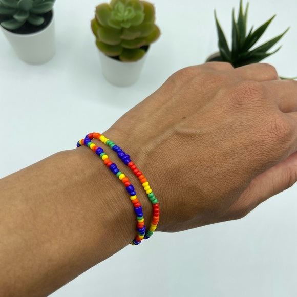 Handmade PRIDE Inspired Glass Seed Bead Bracelets - Picture 10 of 13
